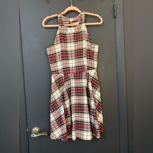 Copper Key Plaid Flannel Fit and Flare Dress Large